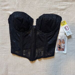 Strapless Bustier Corset Bra - Black - Vintage NWT